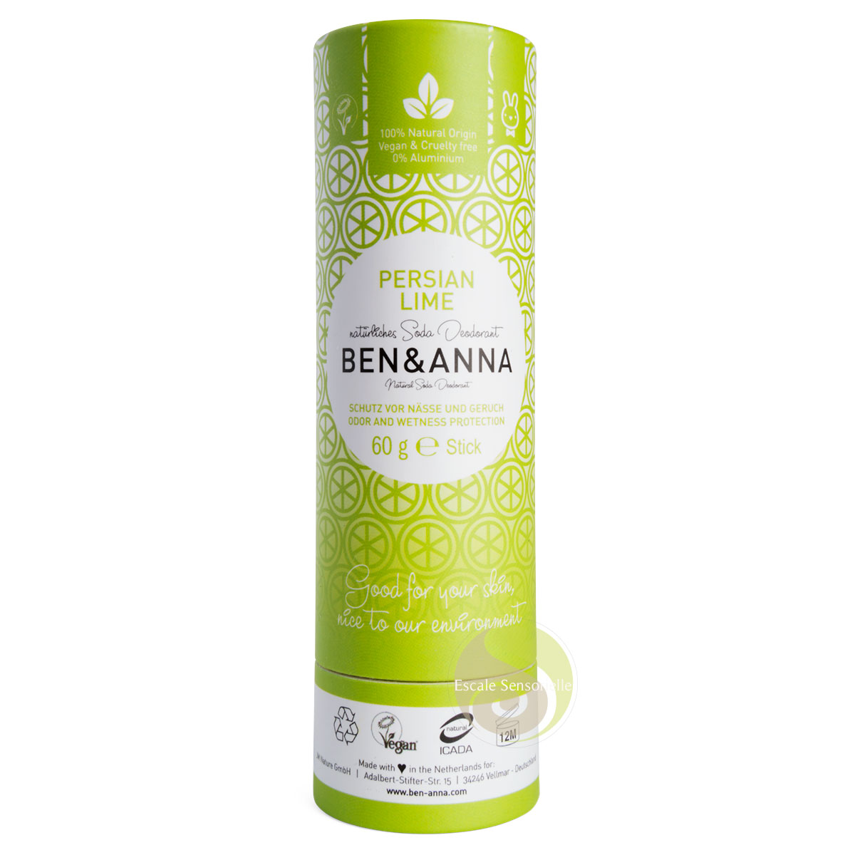 Déodorant bio stick tube sensitive Limon et Lime