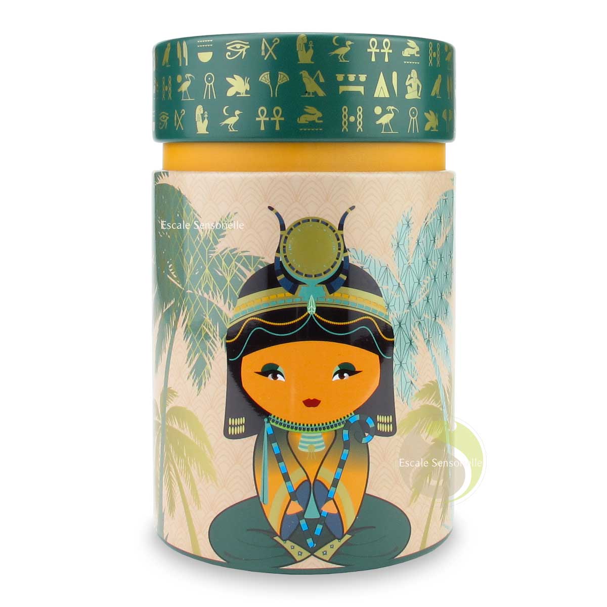 Boite double couvercle à thé little Egypt petrol