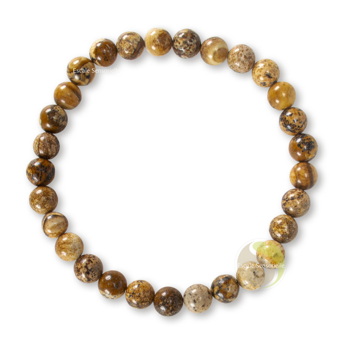 Bracelet Magnésite Perles 8 Mm - Escale Sensorielle - Naturel - Neuf Avec étiquettes