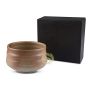 Chawan avec coffret cadeau brun terreux en céramique cérémonie du thé matcha
