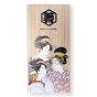 Coffret décoré geisha avec baguettes japonaises en bois naturel