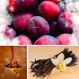 Sel de bain à la prune, érable, vanille et HE palmarosa et ylang-ylang