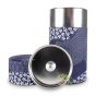 Boite à thé design japonais en papier washi bleu double couvercle ouverte