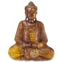 Bouddha bois statue méditation 40cm lotus