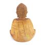 Statue bois bouddha assis méditation escale sensorielle