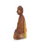 Statue sculpté bois bouddha assis méditation