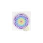 Symbole fleur de vie autocollant 3D multicolore sticker géométrie sacrée 