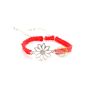 bracelet naturel corail chanvre charme fleur daisy fabrication artisanale