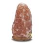 Lampe pierre naturelle socle bois et sel rose d'Himalaya pierre brute 29 cm
