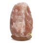 Lampe naturel sur socle bois et sel d'Himalaya pierre brute 27 cm
