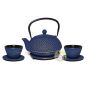 Service à thé fonte bleue nuit or sakuma 900ml théière tasses et sous-tasses
