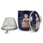 Tisanière bouddha bleu en céramique 3 pièces filtre amovible