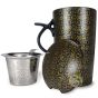 Talvi noire mug avec poignée et filtre inoxydable amovible et couvercle assorti