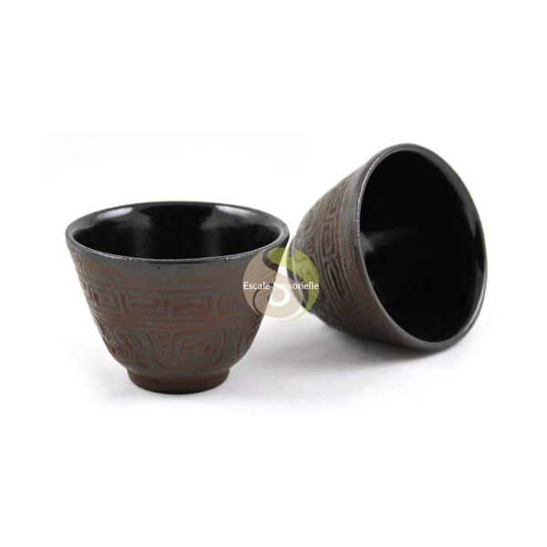 Tasses fontes motif zen japonais émaillées thé infusion