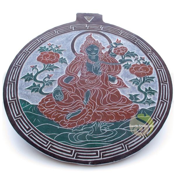 Ardoise murale Tara verte gravée tibétaine lithographie 
