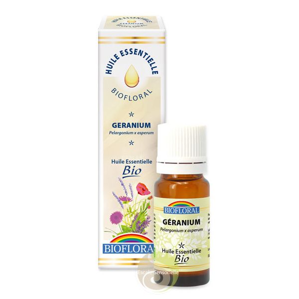 Géranium huile essentielle bien-être de la peau Biofloral