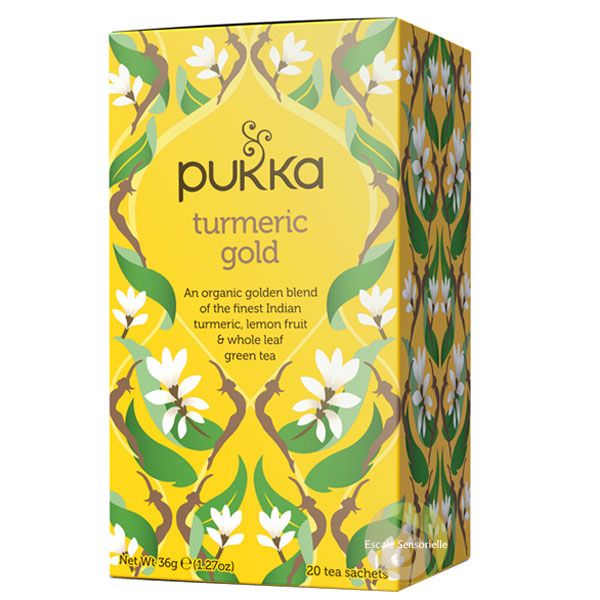 Thé vert curcuma Pukka herbs tumeric gold Bio - Escale Sensorielle