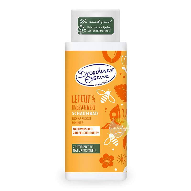 Bain moussant bio abricot et menthe Léger et sans soucis Dresdner Essenz