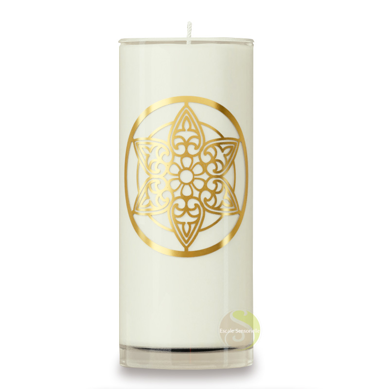 Bougie mandala végétale stéarine blanche sans parfum
