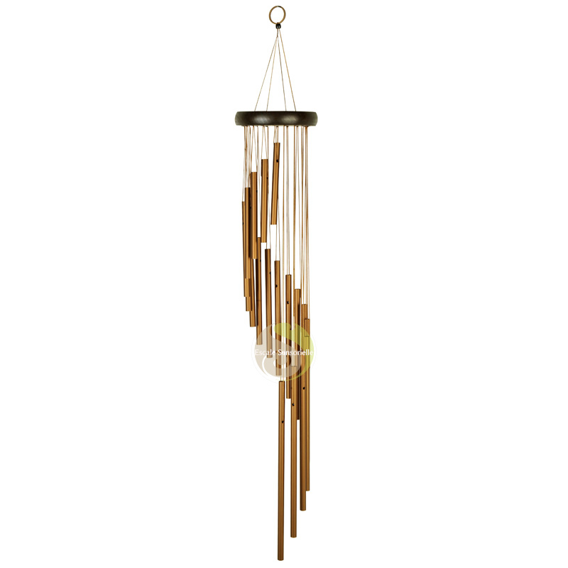 Carillon spirale bronze 89 cm en métal déco zen