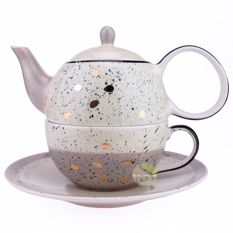 Set de thé individuel égoïste théière tasse lueur d'or