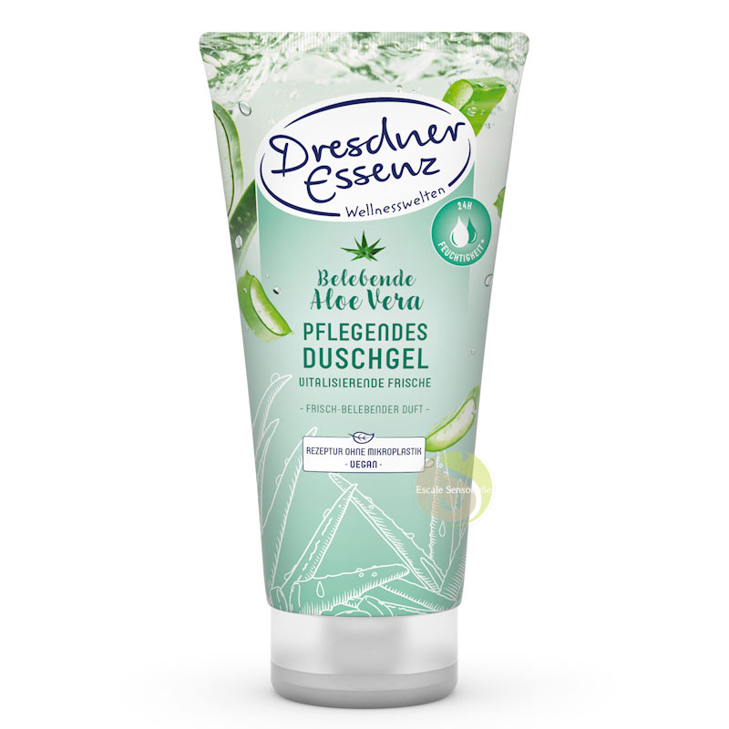 Gel douche revigorant aloe vera Dresdner Essenz parfum vert vitalisant vegan