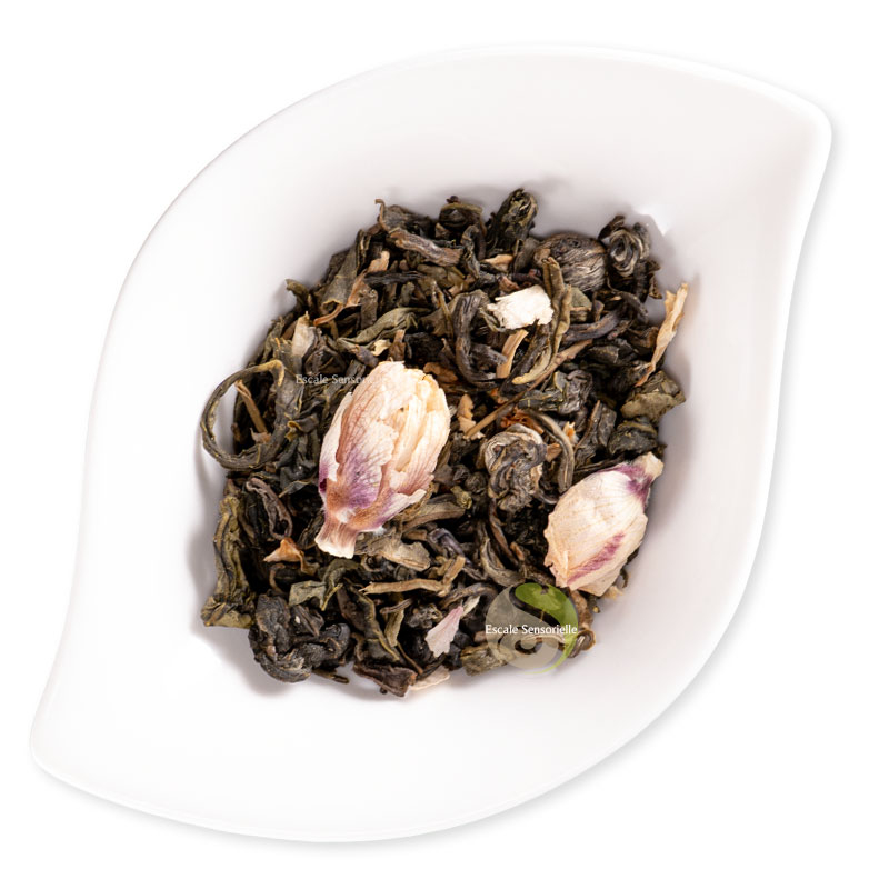 Jardin des Songes – Thé blanc & vert au jasmin et à la pêche