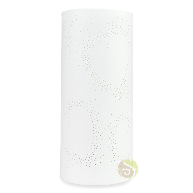 Lampe céramique cœur blanche électrique lumière tamisée