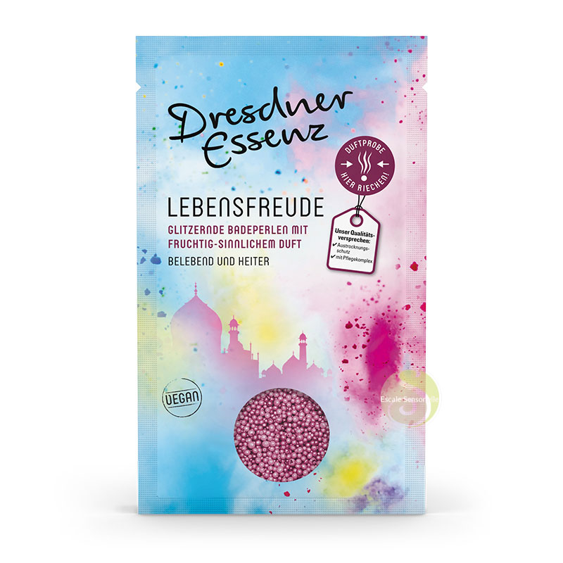 Perles vegan de bain Dresdner Essenz joie de vivre parfum fruité