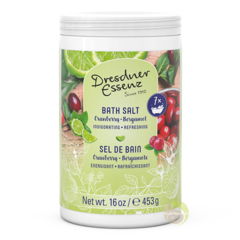 poudre de bain naturelle énergisante cranberry bergamote Dresdner Essenz