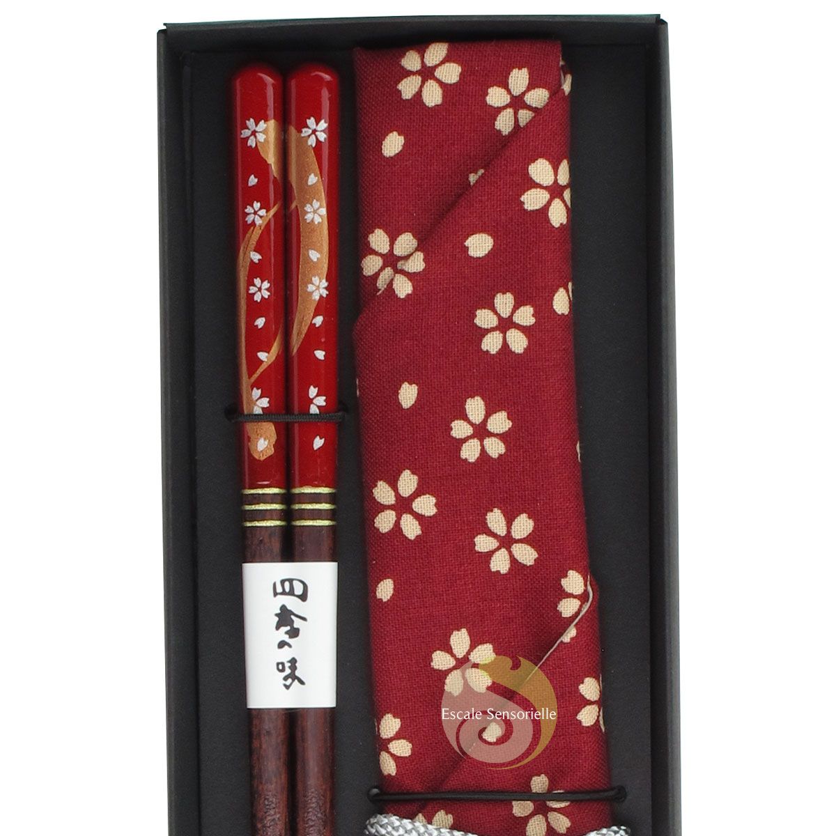 Set de baguettes japonaises avec housse de rangement coffret