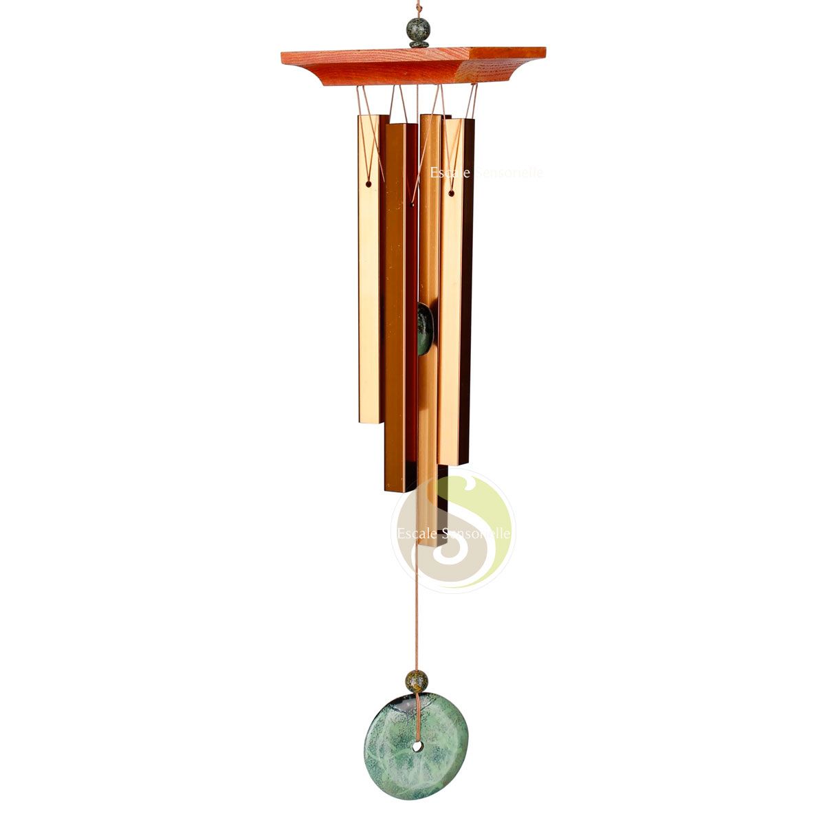 Carillon 4 tubes carrés turquoise couleur bronze Woodstock Chimes - Escale  Sensorielle