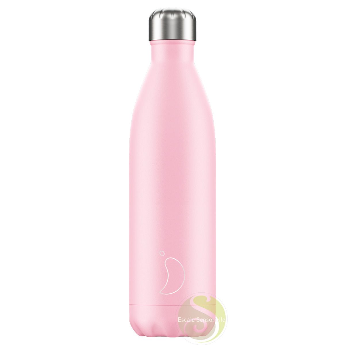 Gourde isotherme 750ml inox thermos Chilly's pastel pink bouteille nomade -  Escale Sensorielle