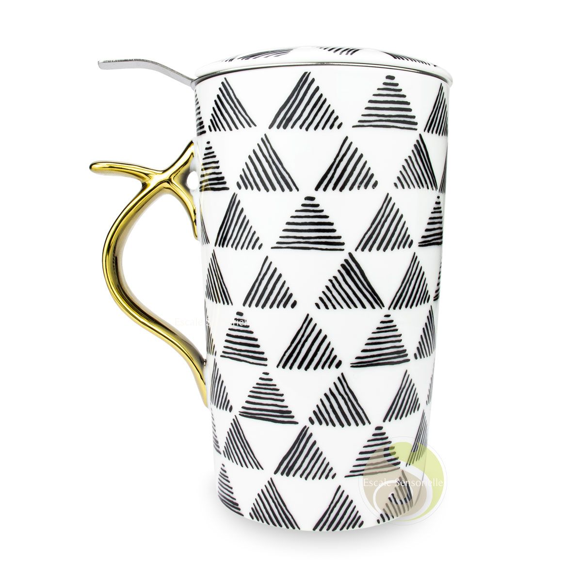 Tasse individuelle avec filtre inox pour tisane thé ou infusion tisanière  liva triangle - Escale Sensorielle