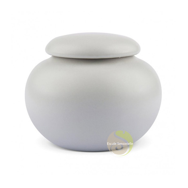 Boite conversation thé ronde japonaise céramique Chikyuu gris pastel 210ml 