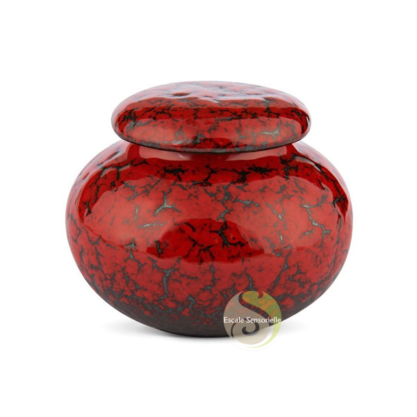 Bien conserver son thé, tisane infusion boite céramique rouge marbré