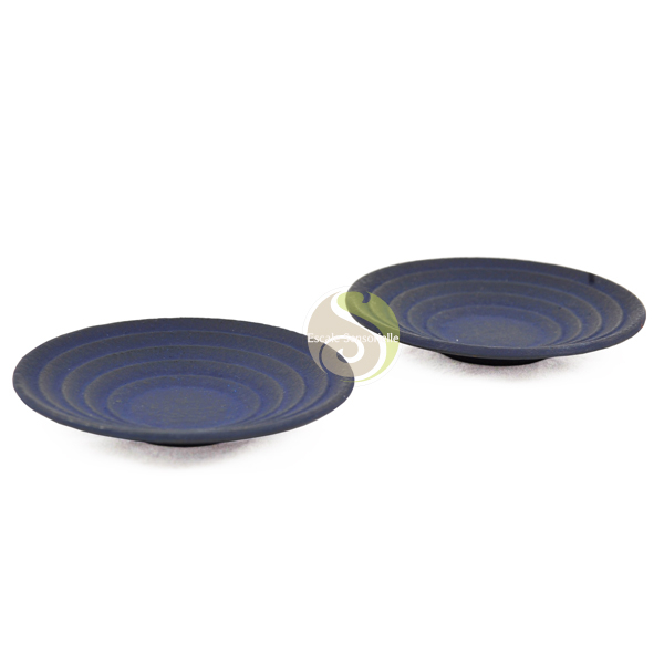 Sous tasse protection ronde en fonte bleu nuit