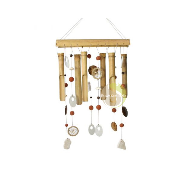 Carillon bambou attrape rêves céramique fabrication artisanale bali