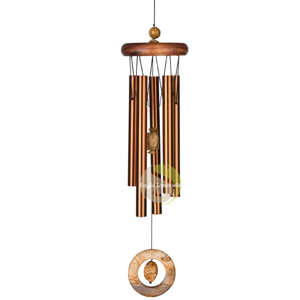 Carillon éolien Jaspe paysage windcatcher 5 tubes bronze