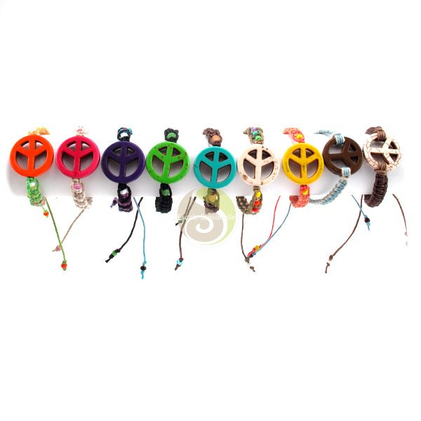 Peace & love Bijoux fantaisies chanvre bracelet charme 