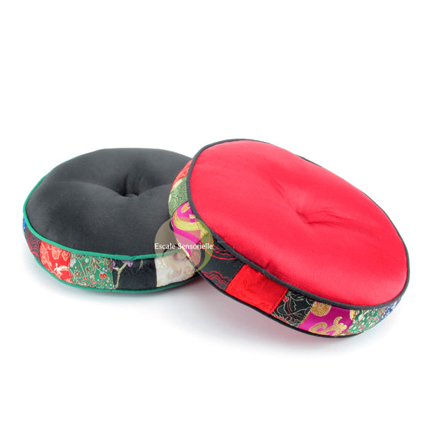 Coussin tibétain support méditation bol chantant Népal