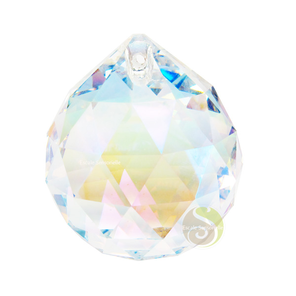 Cristal à facette feng shui boule perle foncé énergie qi suspension