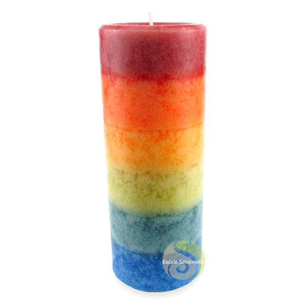 Bougie chakras rainbow arc-en-ciel s'ouvre comme une fleur