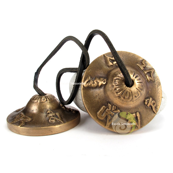 Cymbales Crotales tingsha tibétaines Om mantra