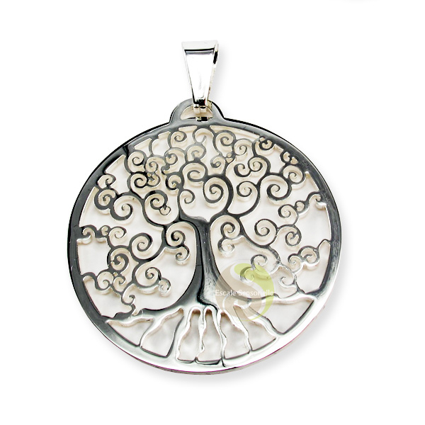 Arbre de vie pendentif argenté yggdrasil bijoux sacré