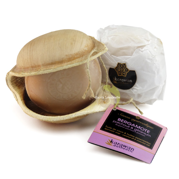 Savon régénérant ayurvédique bergamote patchouli géranium Karawan