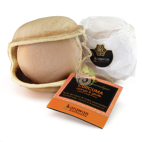 Savon purifiant ayurvédique curcuma, orange et girole karawan