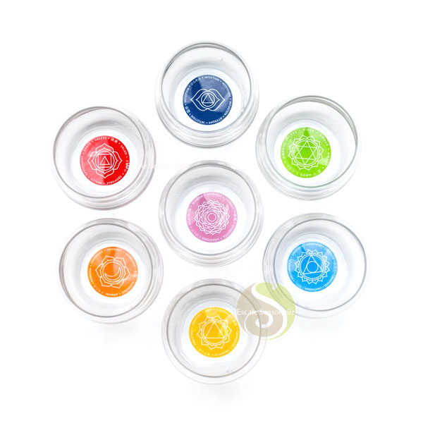Verres Mythos coffret 7 chakras Nature's Design bio-dynamiseur
