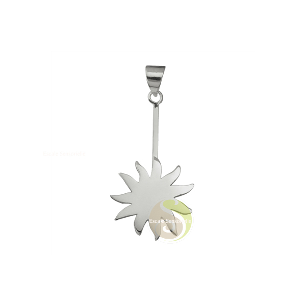 Clip attache pi chinois soleil argent 925e donut pierre minérale