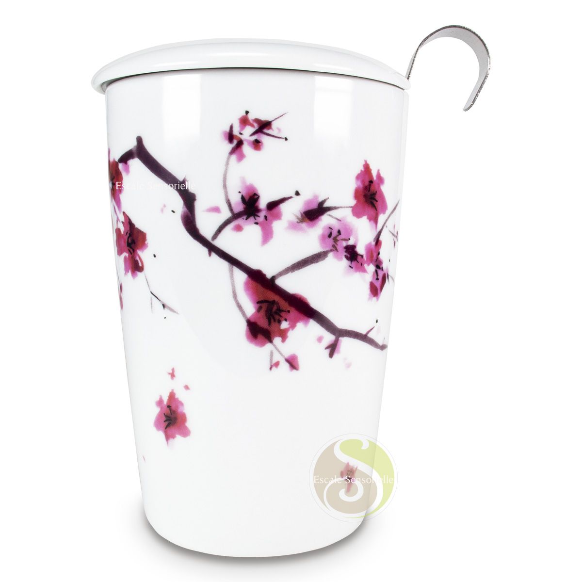 Mug tisanière Teaeve Sakura fleurs de cerisier double paroi